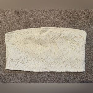 AERIE - off white lace bandeau bikini top, XL